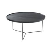 Table basse ronde minimaliste en bois et métal