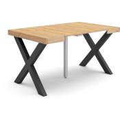Table console extensible, Console meuble, 140, Pour 6 personnes, Pieds bois massif, Style moderne, Chêne - Skraut Home
