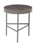 Table d'appoint Marble / Medium - Ø 40 x H 45 cm - Ferm Living marron en métal