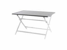 Table d'extérieur pliante carrée en aluminium blanc 120x72x71 cm K81001726