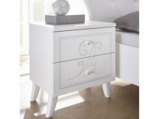 Table de chevet 2 tiroirs blanc - lady - l 51 x l 39x h 56 cm