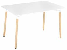 Table de salle à manger 120 x 80 cm blanc et bois