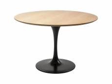"table invitation chêne & noire 120cm kare design"