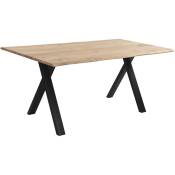 Table rectangulaire Kansas 6 personnes en bois 175 cm - Marron