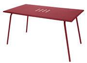Table rectangulaire Monceau / 146 x 80 cm - 6 personnes - Fermob rouge en métal