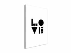 Tableau - black, white and love (1 part) vertical-60x90