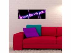 Tableau décoratif lumineux led lucendia 90cm motif 'boom' noir et violet