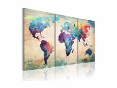 Tableau - le monde peint à l'aquarelle-120x60 A1-N2017-DKX