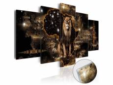 Tableaux en verre acrylique décoration murale motif lion d'or 200x100 cm tva110155