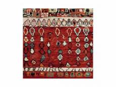 Tapis berbère style tapis carré 140x140 berber morocco rouge oeko tex idéal pour le salon