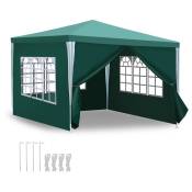 Tente Pavillon Réceptions de mariage Tente de réception pe Tente fixe Montage simple 3x3m Vert - Vert - Swanew