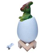 Tlily - Veilleuse 3D Parasaurolophus Egg Lampe de Bureau 3 Couleurs Touch Cartoon Lampes de Table DéCoration D'IntéRieur pour Cadeau D'Anniversaire