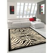 Unamourdetapis - Tapis salon zebre en polypropylène oeko tex® Fait en Europe Noir - 160x225 - Noir