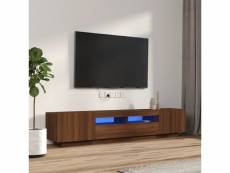 Vidaxl ensemble de meubles tv avec lumières led 2 pcs chêne marron