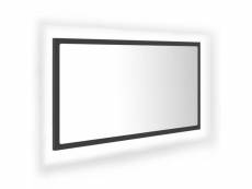 Vidaxl miroir à led de salle de bain gris 80x8,5x37 cm acrylique
