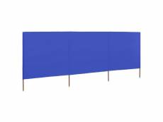 Vidaxl paravent 3 panneaux tissu 400 x 80 cm bleu azuré