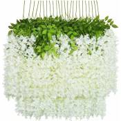 24 pcs/lot Fleurs Artificielles Décoration de la Maison Chaque Mèche 110 cm Artificiel Wisteria Fleur en Soie pour Mariage Décorations Home Garden