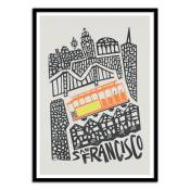 Affiche 50x70 cm et cadre noir - San Francisco - Fox