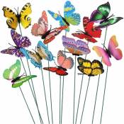 Aiducho - Lot De 50 Papillons Colorés De 8.5 Cm Pour Décoration De Jardin Sur Bâtonnets De Papillons Pour Terrasse, Pelouse, Papillons