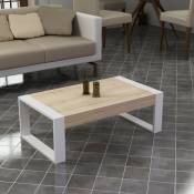 Azura Home Design - Table basse retro 90 cm blanc-pin