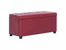 Banquette pouf tabouret meuble pouf de rangement 87 cm rouge bordeaux synthétique helloshop26 3002087