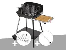 Barbecue Horizontal et Vertical Excel Grill Somagic + Malette 8 accessoires inox + Kit tournebroche