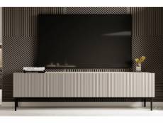 Bobochic meuble tv 200 cm kasha pieds noir beige