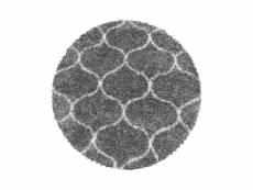 Bobochic tapis shaggy rond safi motif berbère gris