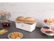 Boîte à pain, blanc, dimensions: 34 x 18 x 14 cm