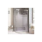 Cabine de douche rectangulaire avec un côté fixe