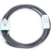 Câble textile avec interrupteur et prise, 2x0.75mm,
