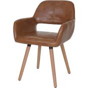 Chaise de salle à manger Altena ii, fauteuil, design rétro des années 50 similicuir, aspect daim - brown