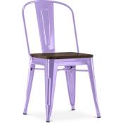Chaise de salle à manger - Design Industriel - Bois et Acier - Stylix Violet pastel - Bois, Acier - Violet pastel