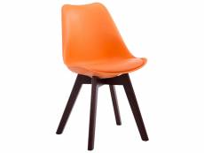Chaise de visiteur borneo v2 similicuir , orange/noyer