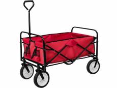 Chariot de jardin pliable 80 kg outils jardinage rouge helloshop26 08_0000345