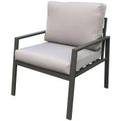 Cosma - Salon de jardin taupe set canapé, 2 fauteuils