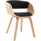 Décoshop26 - Chaise de salle à manger design moderne en bois courbé et synthétique noir