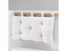 Doulito-tête de lit 5 boutons avec passants gaze de coton 50 x 80 cm - blanc