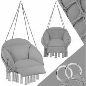 Fauteuil suspendu avec un coussin d’assise épais - gris