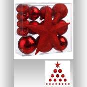 FEERIC LIGHTS & CHRISTMAS Kit de 18 pièces déco sapin de Noël - Rouge