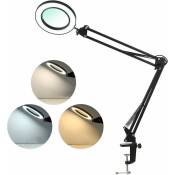 Groofoo - Lampe loupe à led avec pince,lampe de bureau