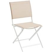 Hesperide - Lot de 4 chaises de jardin pliantes Axant lin & blanc en aluminium traité époxy - Hespéride - Lin / blanc