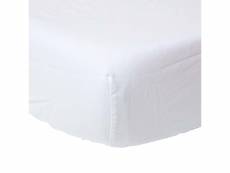 Homescapes drap-housse en lin lavé blanc - 150 x 200