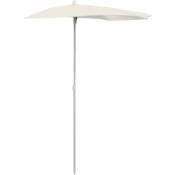 Inlife - Demi-parasol de jardin avec mât 180x90 cm