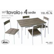 Iperbriko - Table avec 4 chaises structure en métal 110x 70x 76 h