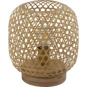 Lampe à poser salon tresse bambou filament lampe naturel dans un ensemble comprenant des ampoules led
