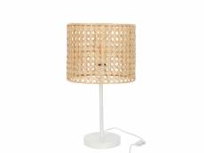 Lampe roma bambou metal naturel-blanc 51 cm - l 30 x l 30 x h 51 cm