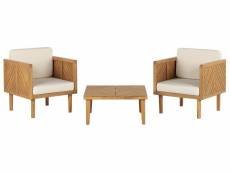 Lot de 2 fauteuils de jardin avec table basse en bois d'acacia baratti 330934