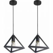 Lot de 2 lampes suspendues rétro salle à manger plafond suspension lumière cage spots design