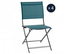 Lot de 4 chaises de jardin en aluminium pliables Bleu Canard Axant - Hespéride